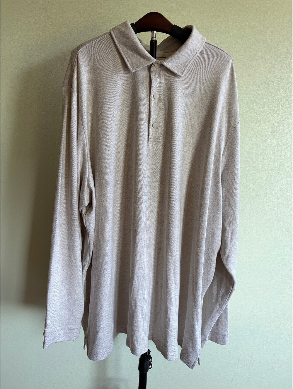Stylus beige long sleeve polo shirt